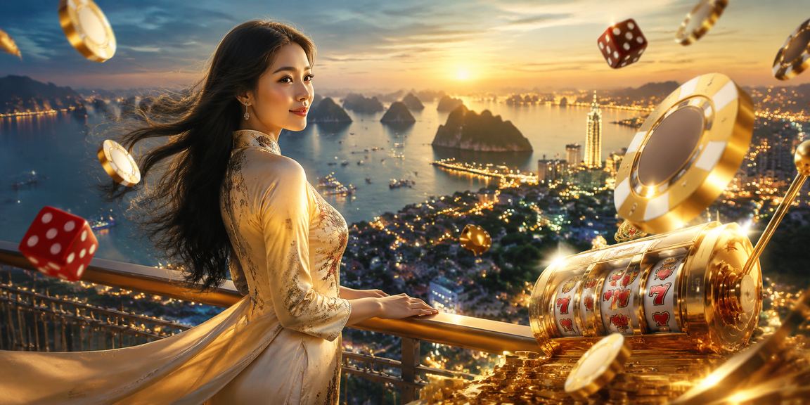 Một người chơi cá cược live casino trên thiết bị di động tại Hạ Long